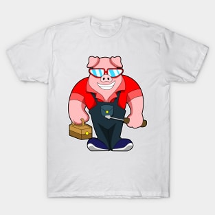 Pig as Mechatronics engineer with Tool box T-Shirt